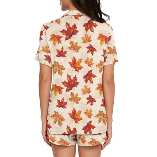 Image of Women's Short Sleeve Sleepwear Pajamas Nightwear with Pockets | skin-friendly breathable material resists pilling fading and deformation after repeated washing