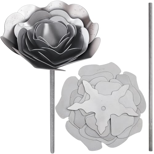 Zonon 3D Flower Welding Practice Kit for Beginners DIY 201 Stainless Steel Welding Project Metal Art Stuff Coupons for Tig, Mig Gas Rod Gifts Supplies Accessories Halloween(5.9in/15cm,3D Rose Flower)