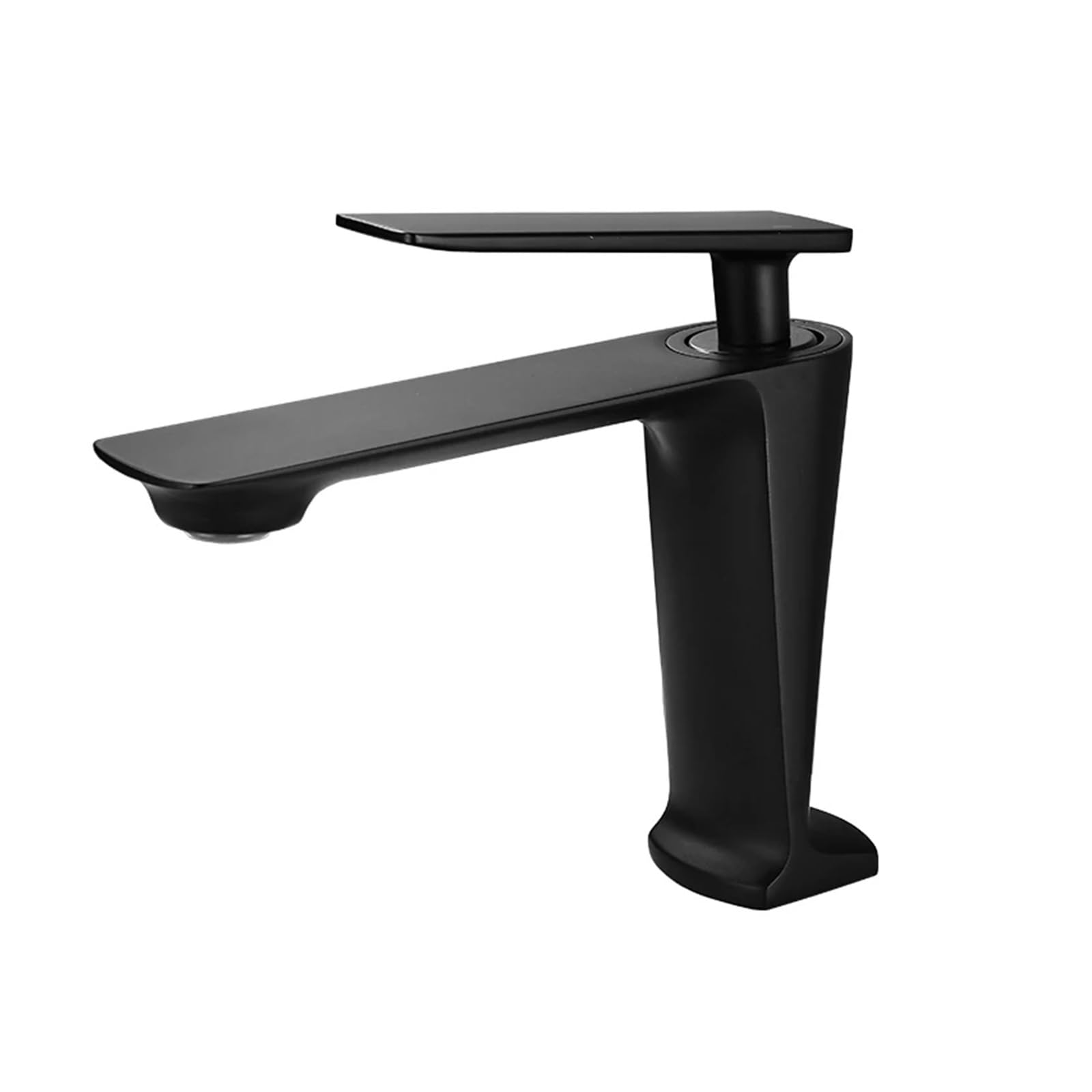 Gqnblvhzupdm Black Short Kitchen Faucets, Black/White Basin Faucet Contemporary Bathroom, Painted Brass Single Handle Hole Hot And Cold Deck(Black Short)
