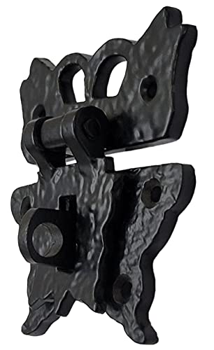 Image of Adonai Hardware 3.1 Inch inchShiza inch Antique Cast Iron Hasp and Staple for Trunks and Jewellery Boxes (Supplied as 4 Pieces per Pack) - Matte Black Powder Coated