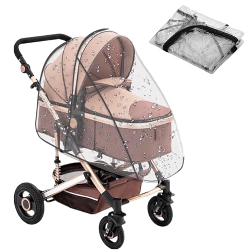 Image of SNOWIE SOFT Clear Cover for Baby Stroller Rain Cover Windproof Leakingproof EVA Shield Cover Outdoor Stroller Rain Cover Universal Baby Stroller Shield Dust Protective Cover for All Season