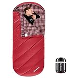 KingCamp Camping Sleeping Bag- XL with Hood, Extra Tall Big Wide Cotton Flannel Lined Portable Packable Sleeping Bags for Cold Warm Weather Backpacking, Hiking, Travel, Outdoors