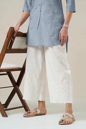 Image of Rangmanch by Pantaloons Women's 100% Cotton Bottoms | Regular Fit | Mid Rise Waist | Ankle Length