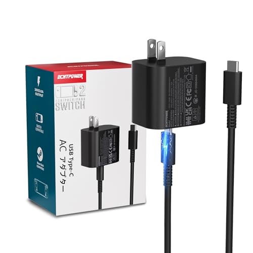 Switch 2 ACアダプター 充電器 PD規格 60W急速充電 TVモード対応 両端Type-C PSE認証済み Switch 1/2＆Switch Lite＆Switch oled 有機elモデル スマートフォン ノートPC その他機器対応の商品画像（Amazon）