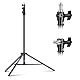 NEEWER 2,6m Lichtstativ, Luftgepolstertes Heavy Duty Metallstativ für Ringlicht Fotografie Lampen mit 1/4 zu 3/8 Schraubadapter und 3 Wege Schnittstellen, Tragfähigkeit: 2,5kg, ST-260AC