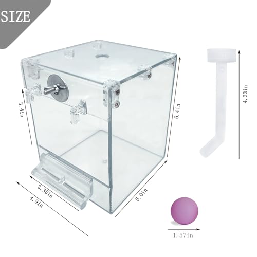 Image of PINVNBY Bird Bath Box,Parrot No-Leakage Bathtub for Cage Hanging Tube Shower Box Cage Accessory with Water Injector and Balls Toys for Small Pet Birds Canary Lovebirds Budgies(6 Pcs)