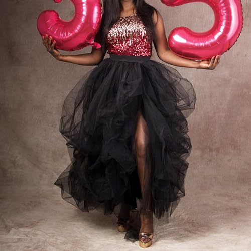 Lisong Women Maxi Tulle Floor Length Layered High Waist Spectial Occasion Skirt4