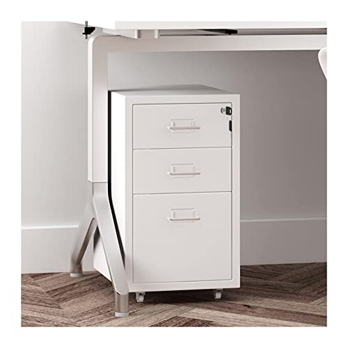 Büro-Rollcontainer Mit 3 Schubladen, Weiß, H40x58x55cm