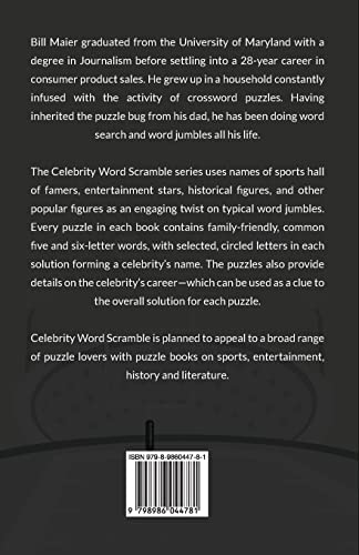 Celebrity Word Scramble Football Hall of Fame Series
