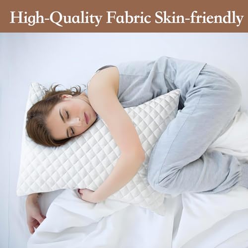 Image of Runhike Pillow Case Compatible with Tempurpedic, Waterproof & Stain Resistant, Machine Washable, Soft Polyester Fibre, White, 29 inch x 19 inch