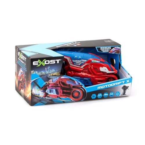 Silverlit EXOST - Moto télécommandée MOTODRIFT X - LED - 2.4Ghz –Rouge - 23 cm