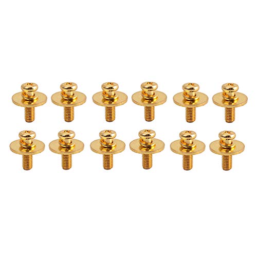 10 piezas de tornillos de montaje para lugs de batería con arandelas, tornillos resistentes y ligeros de repuesto para accesorios de batería en color dorado