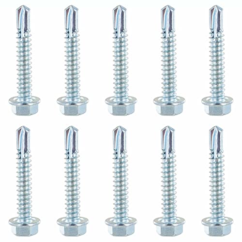 US Cargo Control E Track Fasteners, 1-1/2 Inch Hex Screw, Self Drilling Tip, Easily Install E Track in Your Trailer, 10 Pack