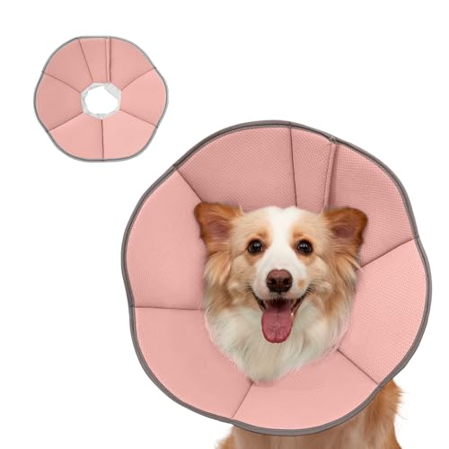Image of MAXFUT Dog Cone Collar,Soft Cone for Dogs to Stop Licking After Surgery,Non Inflatable Dog Donut Cone (Pink, XL)