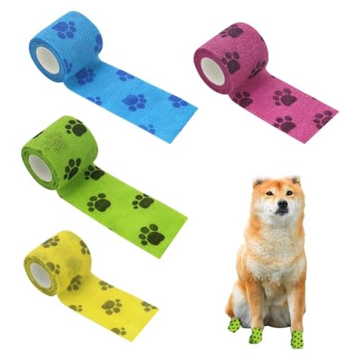 Vendas Autoadhesivas,4 Rollos Vendaje Autoadhesivo,Venda Cohesiva,Vendaje Deportivo 5cm×4.5m,Vendaje para Mascotas,Venda Cohesiva Adecuado para Mascotas Deportes Aire Libre Envolver Heridas