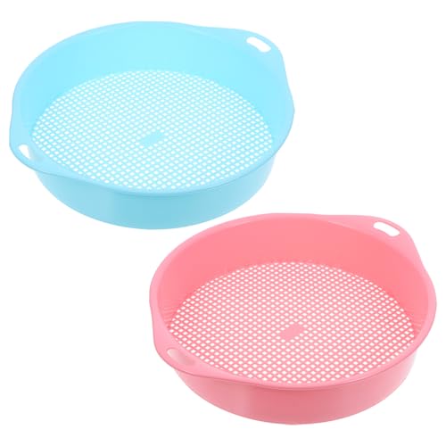 IWOWHERO Gardening Soil Sifter 2pcs Soil Strainer Mesh 3mm Rocks Sifter Plastic Mesh Sieve for Garden