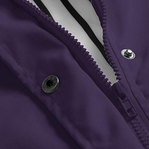 Parka larga impermeable para mujer con capucha ajustable para media temporada 7