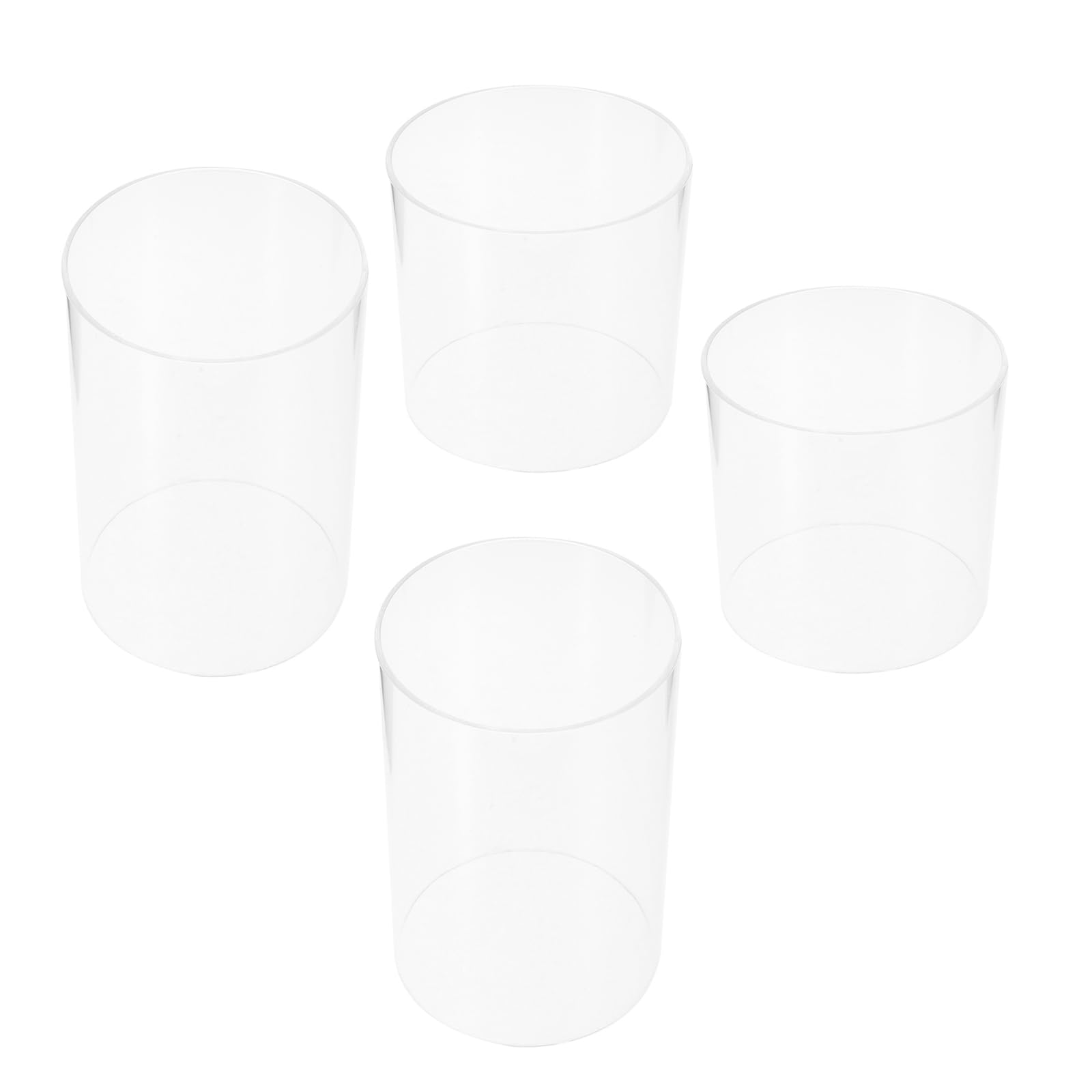Coupe-vent en verre transparent pour bougies piliers Zerodeko | Lot de 4 cylindres modernes