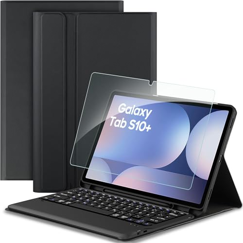 Teclado alemán para Samsung Galaxy Tab S9 FE+ con funda protectora EasyAcc de 12.4 pulgadas