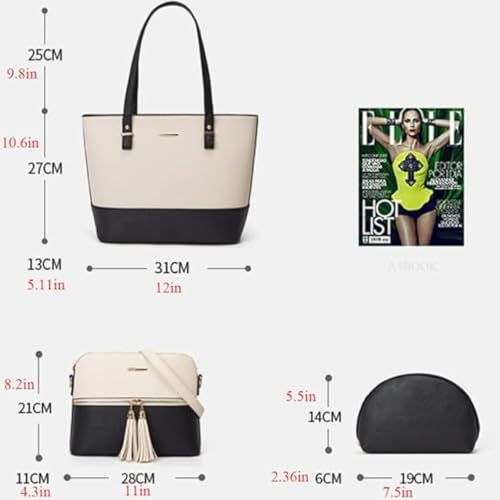 3 Pices Set Shoulder Bags for Women Leisure Purses and Handbags PU Leather Crossbody Bags Tote Bag for Work2