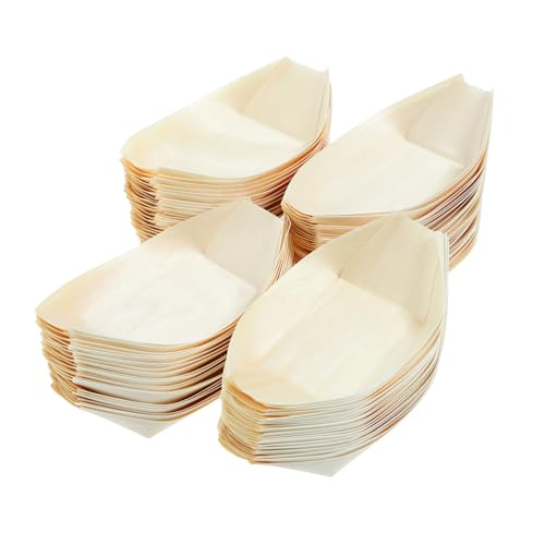 BEBEMOKO 100PCS Disposable Sushi Boat Snack Boat for Sushi Appetizers and Desserts Serving Tray for Parties and Events