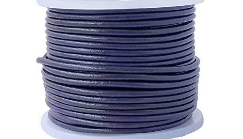 Cords Essentials Round Genuine Leather String Cord, Rope for Jewelry Making Necklaces, Bracelets, Kumihimo Braiding, Wraps