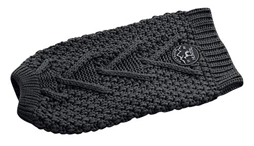 HUNTER Hundepullover MALMÖ, Farbe: anthrazit, klassisches Zopfstrick-Muster, wärmend & bequem, elastisch für optimalen Sitz, reflektierend für mehr Sichtbarkeit, waschbar bei 30°C, Größe: 30