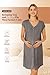 Ekouaer Labor/Delivery/Hospital Gowns Maternity Outfits Nursing Nightgown Sleepwear for Breastfeeding V Neck Short Sleeve Nightshirt Sleepwea Dark Grey M