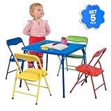 Raganet, Mesa Infantil Cuadrada con 4 Sillas, para Comidas y Actividades Infantiles de 61cm X 61cm X 50cm, Estructura de...
