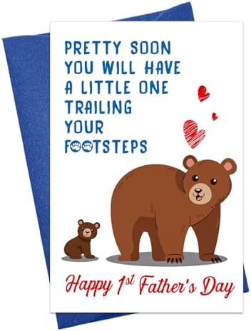 JUESMOS Happy 1st Fathers Day Gift Card for Dad from Bump Funny F...
