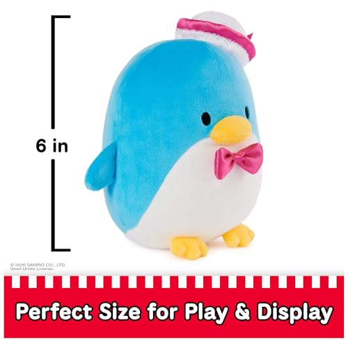 Image of GUND Sanrio Tuxedo Sam Plush, Penguin Stuffed Animal for Ages 1 and Up, Blue, 6 inch