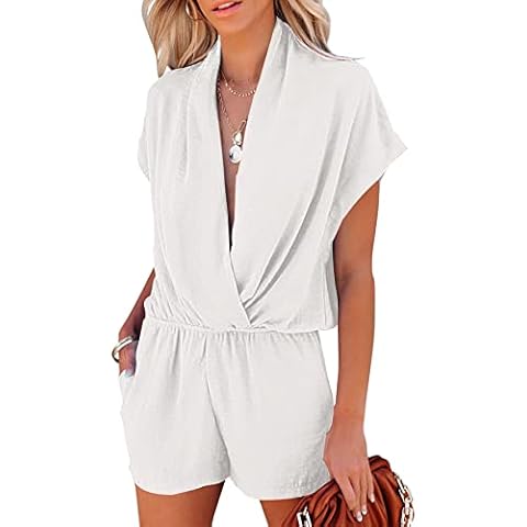 LYANER Women's Summer V Neck Romper Cover
