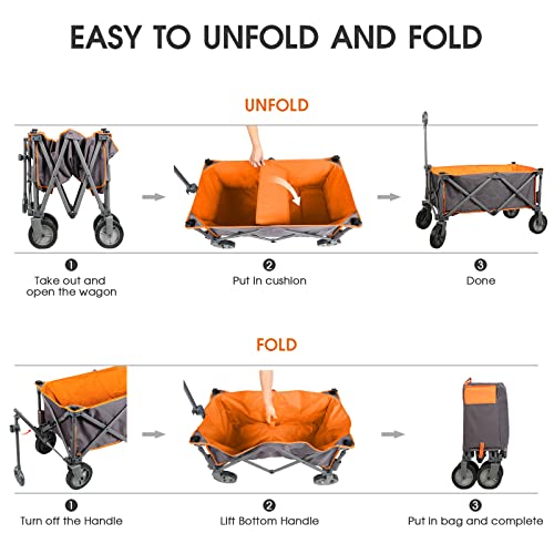 image for PORTAL Collapsible Folding Utility Wagon Quad Compact Outdoor Garden C