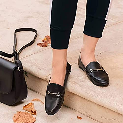 Image of JENN ARDOR Loafers for Women Flats Shoes Womens Penny Loafers Slip On Pointed Toe Comfortable Office Work Driving Flats Fashion Dress Shoes for Women