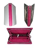 Sublimation Wallet Women's Zipper Card Holder Storage Bag Double Side Bank Leather Women's Travel Clutch Wristband DIY Craft (Pink Double Side Blank)