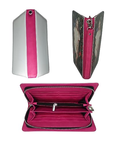 Sublimation Wallet Womens Zipper Card Holder Storage Bag Double Side Bank Leather Womens Travel Clutch Wristband DIY Craft (Pink Double Side Blank)