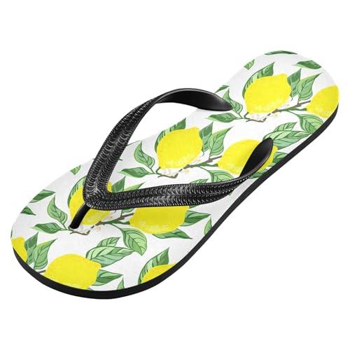 Burbuja Lemons Flip Flops for Women Men, Soft Thong Sandals Rubber Slippers for Pool Beach Essentials2