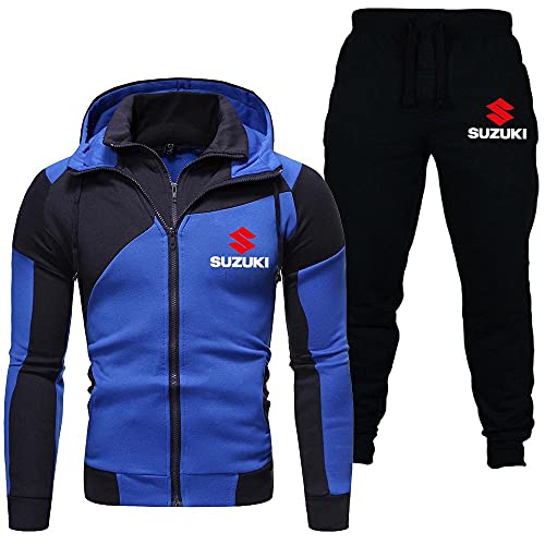 XVBMDS Veste à Capuche pour Hommes Pull pour Suzuki Impression Hauts à la Mode Sweat à Capuche Pantalon Ensemble Coupe-Vent vêtements de Sport Cadeau-B||M