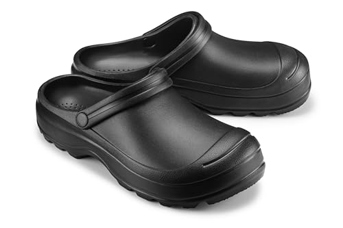 ESTRO Gartenschuhe Herren Clogs Garten - Gartenclogs Herren Gartenschuhe Männer Leicht Gummischuhe für Männer Garten Clogs F08 (42 EU, Schwarz)