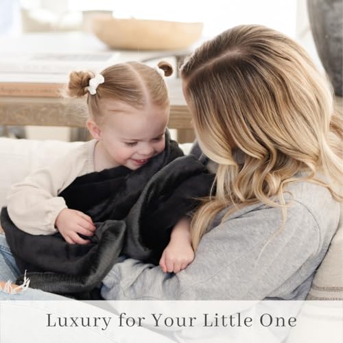 Image of Saranoni Luxury Security Blankets for Babies | Ultra-Soft Lush and Boutique Quality Baby Blanket | Perfect for Infants & Newborns | Charcoal, Mini - 15 inch x 20 inch