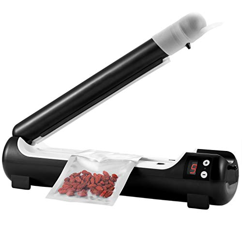 Dessports 8.2 Inch Impulse Heat Sealer for Plastic Bags Portable Capper Manual Poly Cellophane Bag Heated Sealing Closer for Cookies Cereal Snack Food Saver Storage with 5mm Seal Width