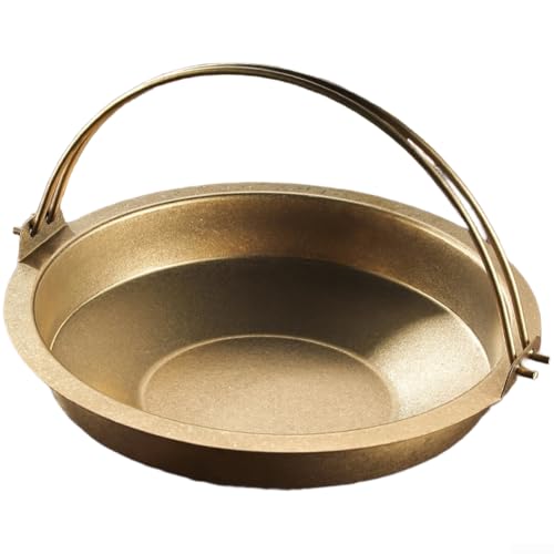 Sukiyaki - Olla caliente, 25 cm de acero inoxidable japonés con acabado dorado natural, grado comercial para cocina tradicional (B) Sukiyaki - Olla caliente, 25 cm de acero inoxidable japonés con acabado dorado natural, grado comercial para cocina tradicional (B)