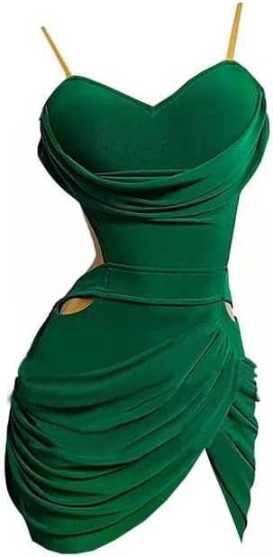 Latin Dance Dresses for Women Solid Color Cha Cha Competition Skirt Suspenders Modern Performance Clothing for Samba