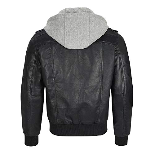 Men's Leather Jacket Removable Hood | leather jacket Men | Brown Leather Motorcycle Jacket3