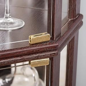 Curiocornercabinetlightedglassdisplaycabinettemperedglassdoorandshelvecornerdisplaycabinetincluedbulbcuriocabinetrackforlivingroomdarkcherry165l165w70h Urban Country Home Decor Curio corner cabinet lighted glass display cabinet tempered glass door and shelve corner display cabinet inclued bulb curio cabinet rack for living room dark cherry 165l 165w 70h urban country home decor