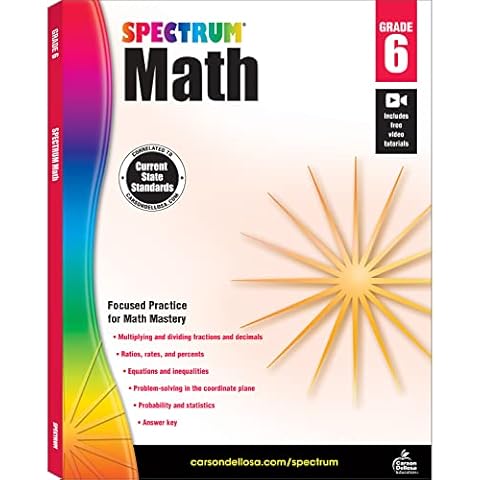 Spectrum 6th Grade Math Workbook Cover