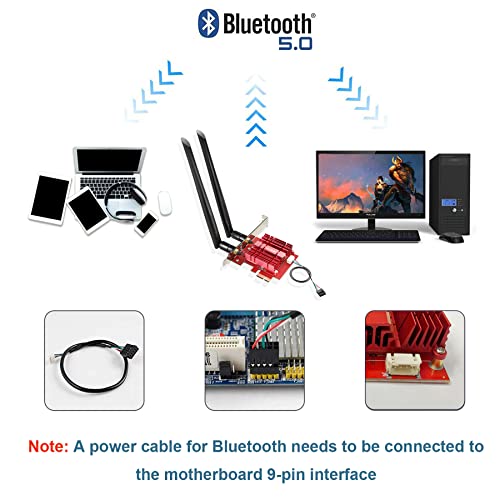 Pcie Bluetooth Wifi Card With Built-In Intel 9260 Chip, Edup Pcie Bluetooth 5.0 Wireless Network Card Ac2030M Heat Sink Dual Band 5.8G/2.4Ghz For Desktop Pc, Compatible With Windows10 64Bit #TOP1