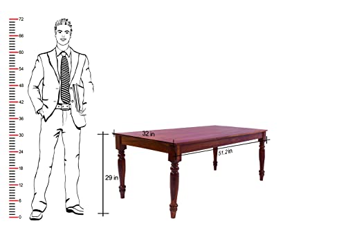 Image of Solid Sheesham Wood 4 Seater Dining Table Set for Home and Kitchen (Solid Wood, 4 Seater, Maple Finish)