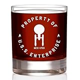 STAR TREK Property of The Original Series Etched Rocks Whiskey Glass - Officially Licensed, Premium Quality, Handcrafted Glassware, 11oz. - A Collectible Gift for Series Lovers