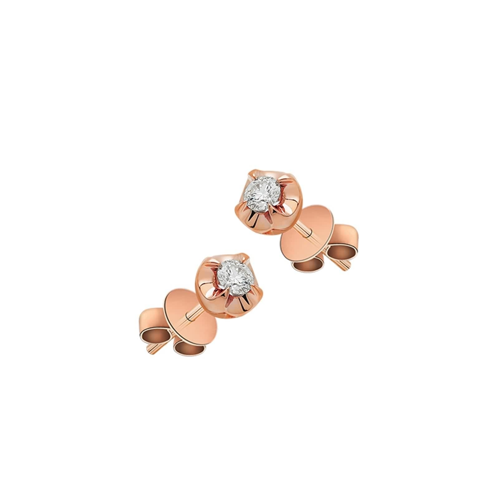 Kolczyki damskie, Vintage Diament Prawdziwa biżuteria 9K/14K/18K różowe złoto, 14-karatowe różowe złoto (585), diament